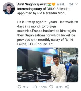 DRDO scientist tweet